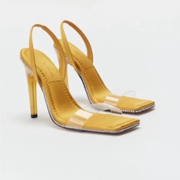 GOOD AMERICAN NEW CRYSTAL CRUSH LU-CITE HEEL